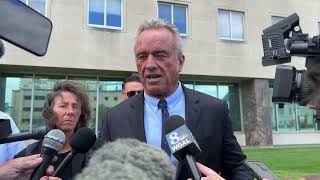 Robert F Kennedy Jr speaks to media after arriving too late to testify in Pa Commonwealth Court [upl. by Nyrmac52]