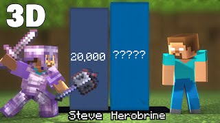 Steve vs Herobrine Power Level  3D Minecraft Animation [upl. by Enak113]