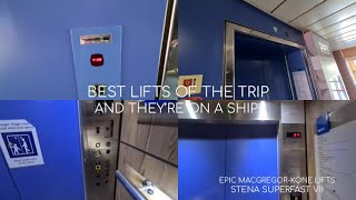 2 AMAZING MacGregorKONE Marine TMS traction lifts onboard Stena Superfast VII BelfastCairnryan [upl. by Shute]