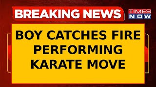 Breaking News  Boy Catches Fire During Karate Performance on Thalapathy Vijays Birthday In Chennai [upl. by Shieh]