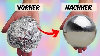 Aluminium foil Ball Challenge Deutsch  Aluminium Ball aus Alufolie bauen amp polieren I MissNice [upl. by Onailime679]