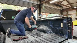 Rugged Protection Spraying a Bed liner in the back of a Dodge Truck [upl. by Morris]