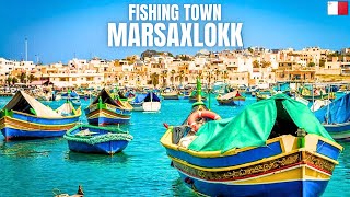 Exploring Marsaxlokks Harbour  Fishing Village  Marsaxlokk Malta  AzzaVlogs [upl. by Gorman]