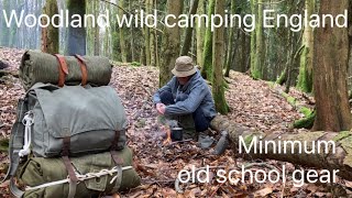 Testing out an ‘easy feeding’ fire A hike and woodland wild camp using old style gear [upl. by Eade420]