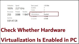 How To Check Whether Hardware Virtualization Is Enabled On Windows 1011 PC Or Not [upl. by Enimajneb]