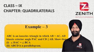 ABC is an isosceles triangle in which AB  AC AD bisects exterior angle PAC and CD  AB Show [upl. by Htebzile796]