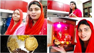 NAVRATRI me Matarani ka bhog 🍛kanjak pujan kyu nhi kar payi 😔kanchanvlogs1208 family dailyvlog [upl. by Shanta375]