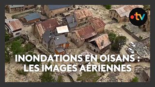 Oisans Village dévasté pont emporté route coupée Les images aériennes de La Bérarde [upl. by Cyrille]