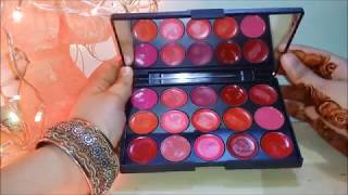 miss rose lip palette review  15 lip colours in Rs 400 [upl. by Krahmer]