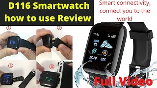 D116 Smartwatch how to use Review  smart watch Bluetooth connect  marvik smart watch d116 review [upl. by Ecirtac583]