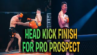 Head Kick Drops Opponent for TKO For Irish MMA Pro Prospect [upl. by Yle599]