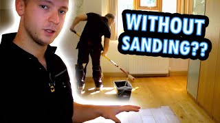 How to Refinish a Wood Floor Without Sanding under 1 hour [upl. by Okiram]