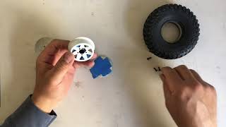 How to mount RC Crawler tires on quot5 lugquot Beadlock wheels with dual stage foams [upl. by Kinchen]