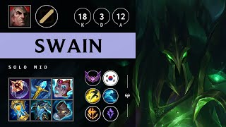 Swain Mid vs Taliyah Quadra Kill Legendary  KR Master Patch 1418 [upl. by Ttik690]