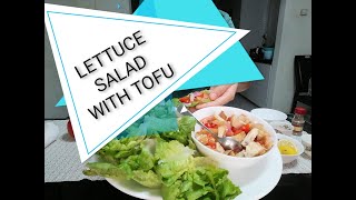 Simple Recipe  Lettuce Salad with Tofu [upl. by Ellita831]