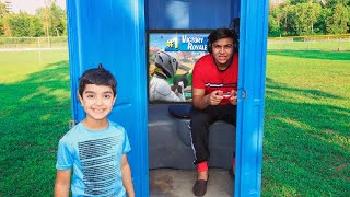 Fortnite Porta Potty Fort Challenge With My 6 Year Old Little Brother PORTA POTTY FORT CHALLENGE [upl. by Erin]