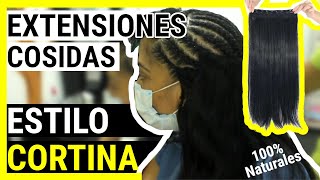 🚀 Como poner EXTENSIONES de CABELLO COSIDAS en TODA LA CABEZA CORTINAS DE PELO NATURAL [upl. by Jacquet]