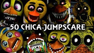 50 CHICA JUMPSCARES  FNAF amp Fangame [upl. by Ahkihs117]