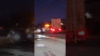 Tow truck backs in 53 foot trailer on a busy north jersey street [upl. by Reinaldos]