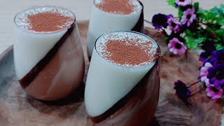 chocolate panna cotta desserteasy and no bake [upl. by Nosreffej154]