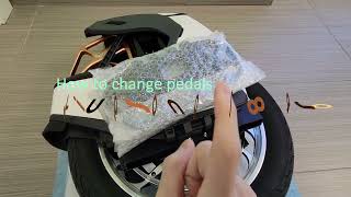 How to Change or swap KingSong S18 Pro S18pro Molicel Pedals to Spiked pedals EUC Electric unicycle [upl. by Eudosia]