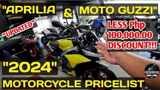 APRILIA amp MOTO GUZZI MOTORCYCLE PRICELIST 2024  IRONMON MOTOVLOG [upl. by Soren995]