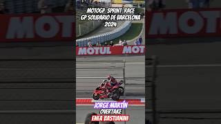 JORGE MARTÍN vs ENEA BASTIANINI  Overtaking MOTOGP Sprint Race Solidario GP Barcelona 2024 [upl. by Erde775]