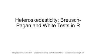 Heteroskedasticity BreuschPagan and White Tests in R [upl. by Naawaj485]