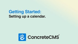 Calendar setup on a Concrete CMS website [upl. by Deys]