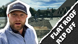 Flat Roof Tear Off  Commercial Roof Removal [upl. by Hilly]