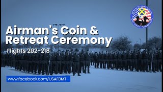 USAF BMT Airmans Coin and Retreat Ceremony Flights 202218  March 6 2024 [upl. by Togram]