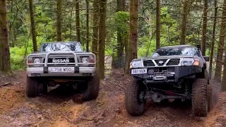 Jeep Wrangler Rubicon vs Nissan Patrol M57 vs Patrol OM606 Mud Offroad [upl. by Palila]