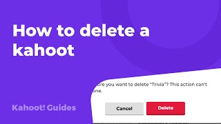 How to delete a kahoot [upl. by Cordelie]