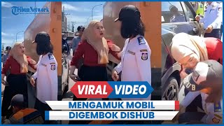 Viral Wanita Mengamuk Mobilnya Digembok Dishub Parkir di Bahu Jalan [upl. by Ori263]