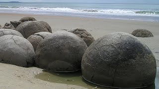 The Geologic Oddity in New Zealand Moeraki Boulders [upl. by Eityak]