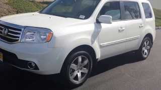 2014 HONDA PILOT touring  official  WALKAROUND video demo WHITE DIAMOND [upl. by Rolyat]