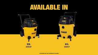 Dewalt 53L 61L Poly Wet Dry Vacuums with Handle dewalt wetdryvacuum vacuums [upl. by Euqinahs]