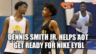 Dennis Smith Jr HELPS AOT GET READY FOR NIKE EYBL [upl. by Enaed]