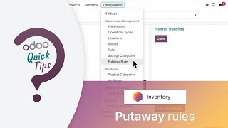 Odoo Quick Tips  Putaway Rules Inventory [upl. by Tneciv]