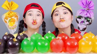 Rainbow Dessert Kyoho Jelly Drink Chocolate Mukbang DONA [upl. by Ferdie]