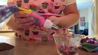 Piping Rosette Cupcakes with 2D Tip [upl. by Elysia]