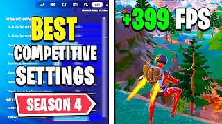 The BEST Competitive Settings in Fortnite Season 4 High FPS [upl. by Nilat284]