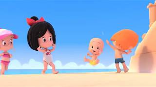 A DAY AT THE BEACH Cleo and Cuquin in English Episode 11 [upl. by Enylodnewg]