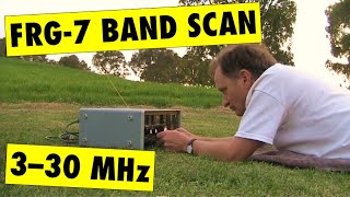 3  30 MHz HF Band Scan with Yaesu FRG7 receiver [upl. by Ilyak]