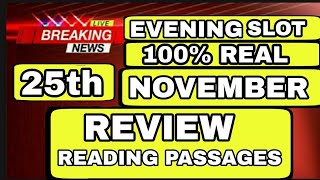 25 November ielts exam review listening and reading overview  25 November ielts exam answers [upl. by Cornie]