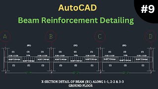 Reinforcement Detailing Of Beam  Beam Detailing In AutoCAD  Tech Yatra [upl. by Sheryl]