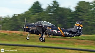 North American T28 quotTrojanquot Returns from Oshkosh 2024 [upl. by Aulea]