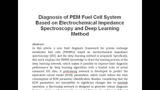 Diagnosis of PEM Fuel Cell System Based on Electrochemical Impedance Spectroscopy and Deep Learning [upl. by Dlorad651]