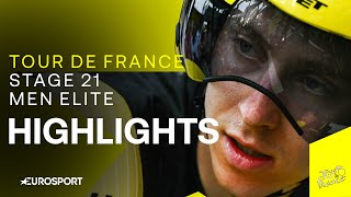 TOTAL DOMINANCE 🏆  Tour de France Stage 21 Race Highlights  Eurosport Cycling [upl. by Lecia]