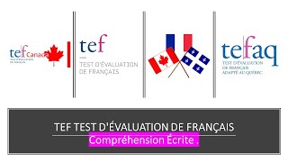 Tef CanadaTEF Compréhension écrite examen Section D Nouveaux Texts [upl. by Normalie]